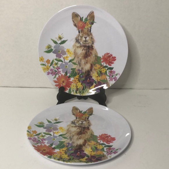 Holiday Home Easter Spring Melamine 8” Plates - Picture 1 of 3